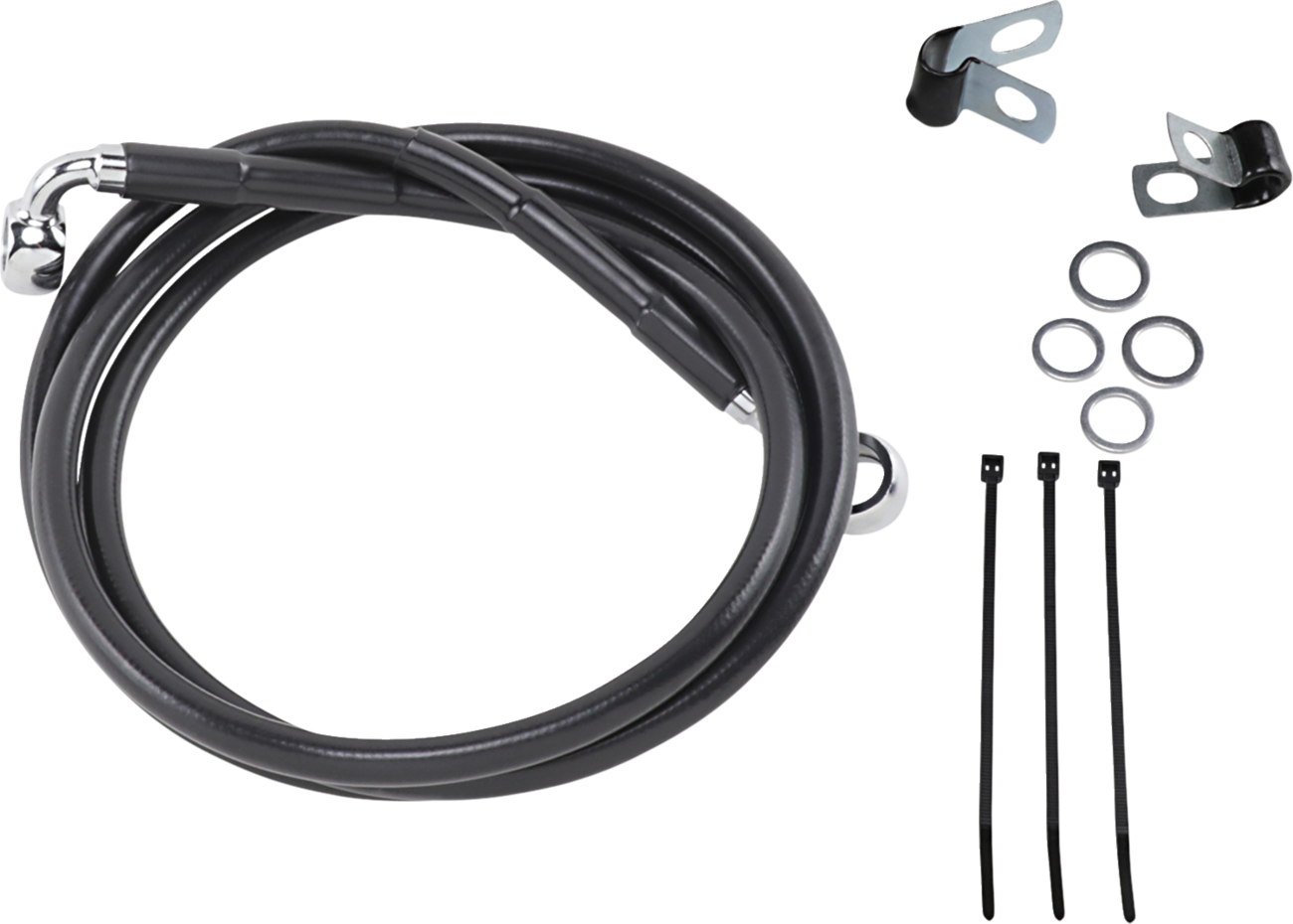Brake Line - Front - Black - +8" - '99-'07 FXST