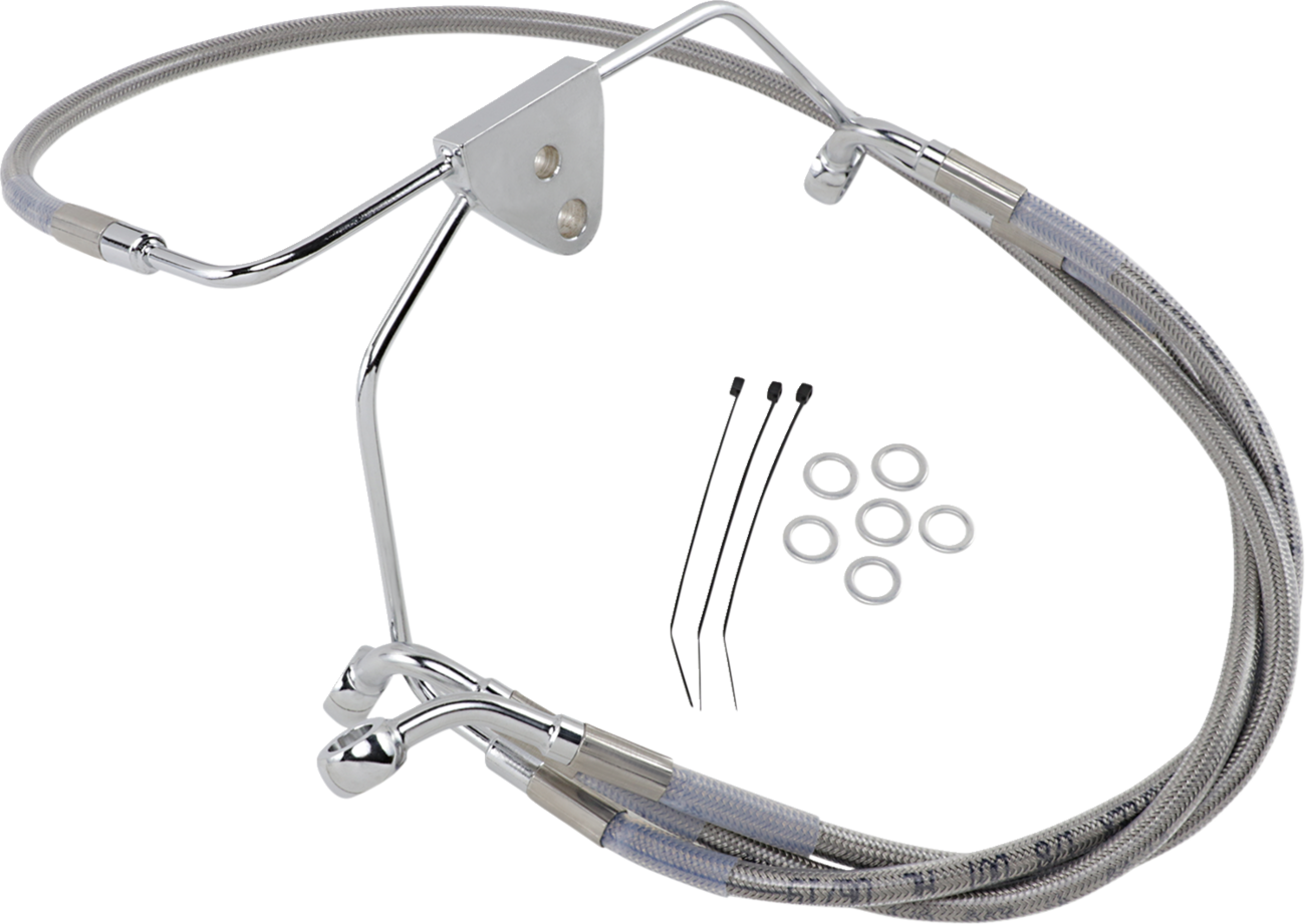 Brake Line - Front - +4" - Touring - Stainless Steel - Image 2