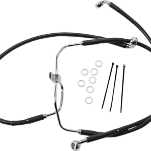 Brake Line - Front - Black - +2" - FXDF '08-'17