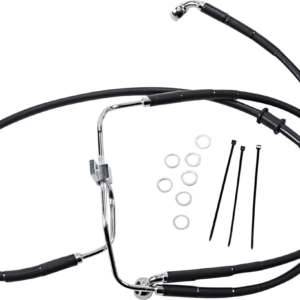 Brake Line - Front - Black - +6" - FXDF '08-'17