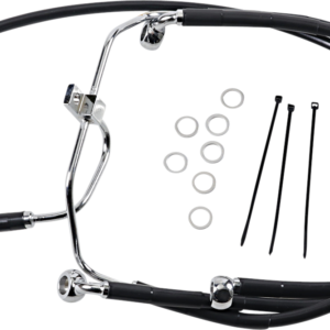 Brake Line - Front - Black - +10" - FXDF '08-'17