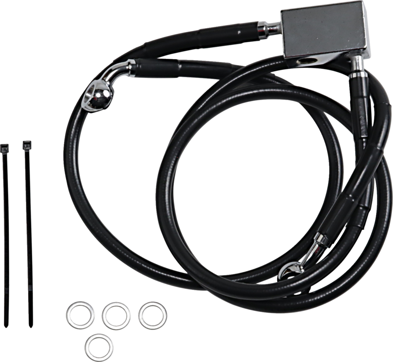 Brake Line - Rear - Black - +3" - Softail '00-'03