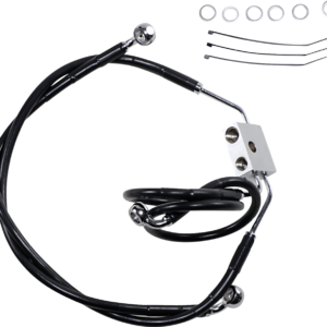 Brake Line - Front - Black - +4" - FXDF '12-'17