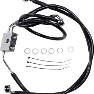 Brake Line - Front - Black - +8" - FXDF '12-'17