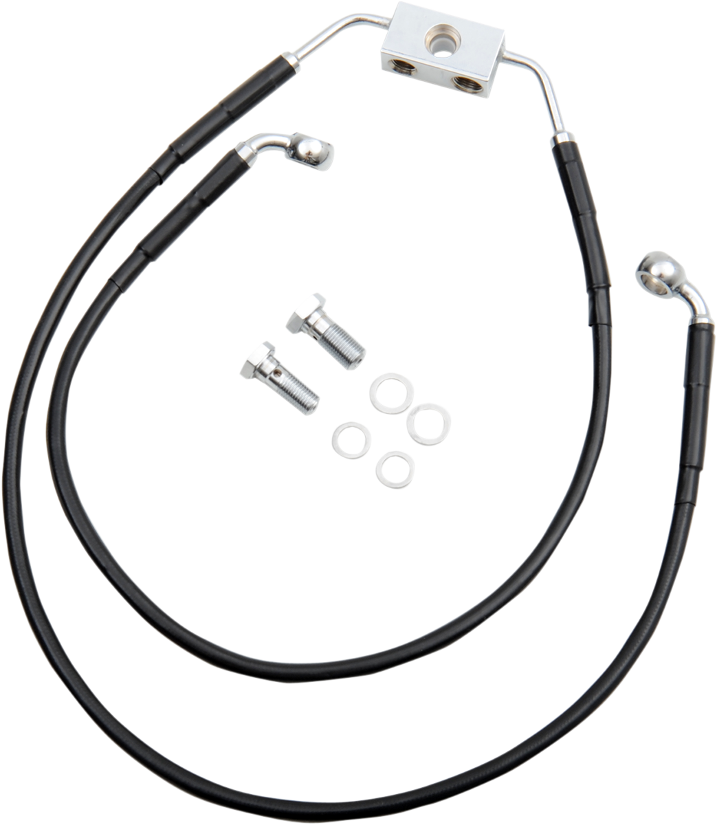 Brake Line - Front - Black - +4"