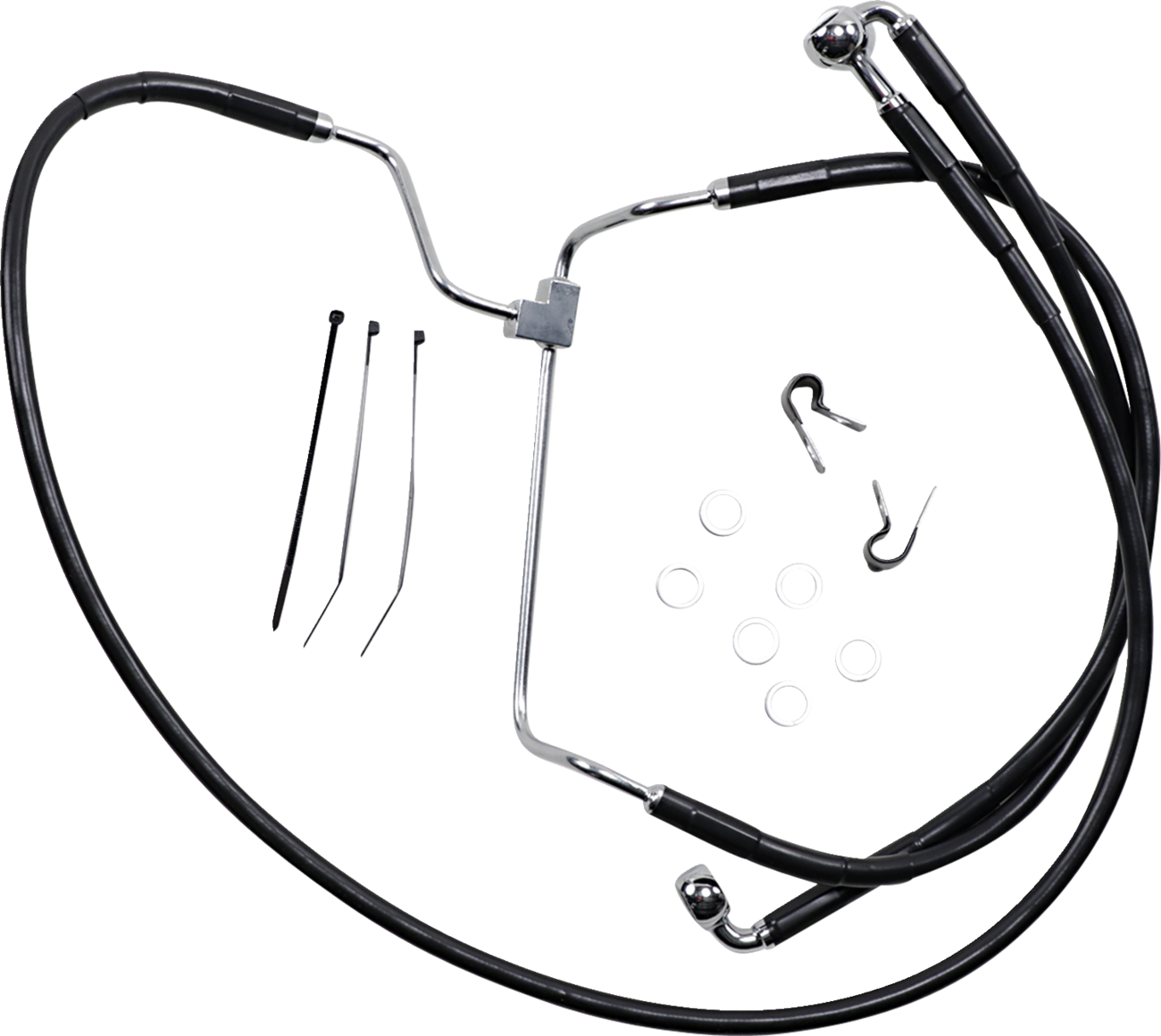 Brake Line - Front - Black - +8"