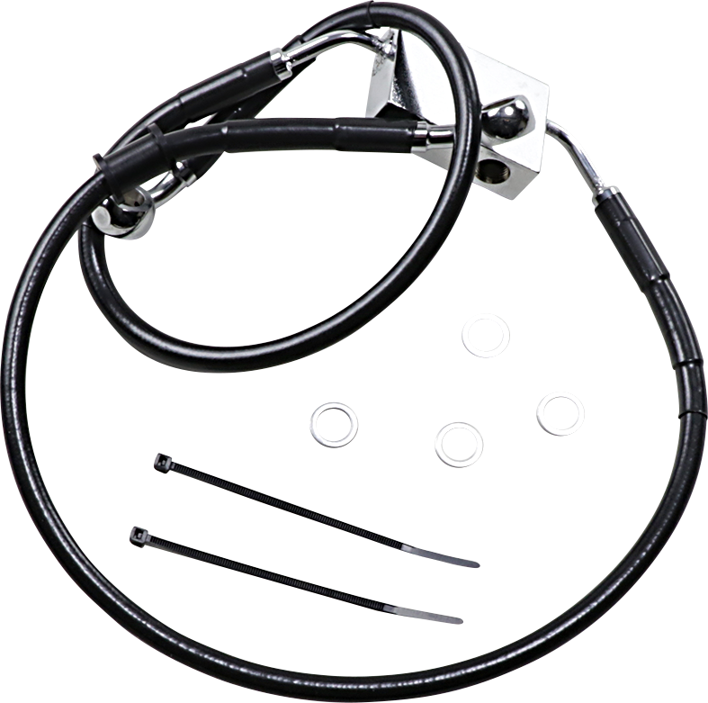 Brake Line - Front - +4" - Black - XL
