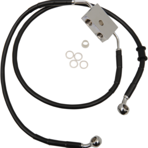 Brake Line - Front - +4" - Black - XL