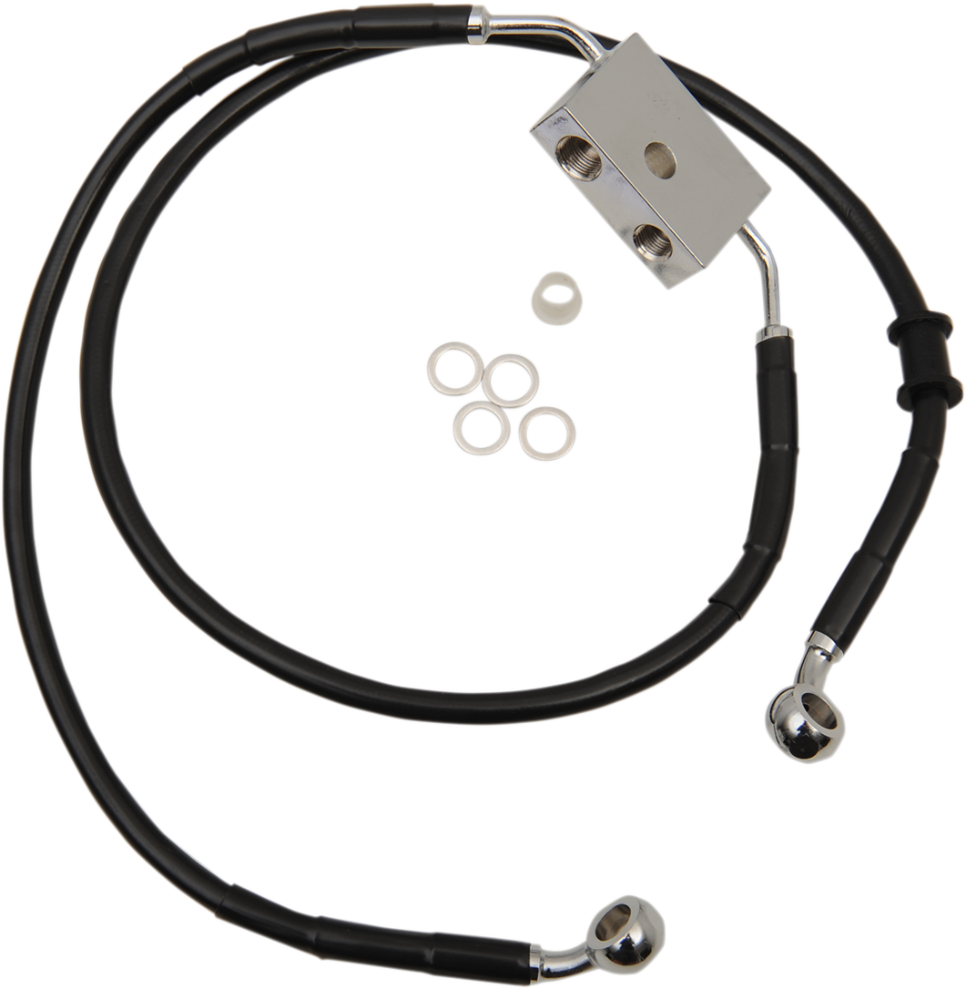 Brake Line - Front - +8" - Black - XL
