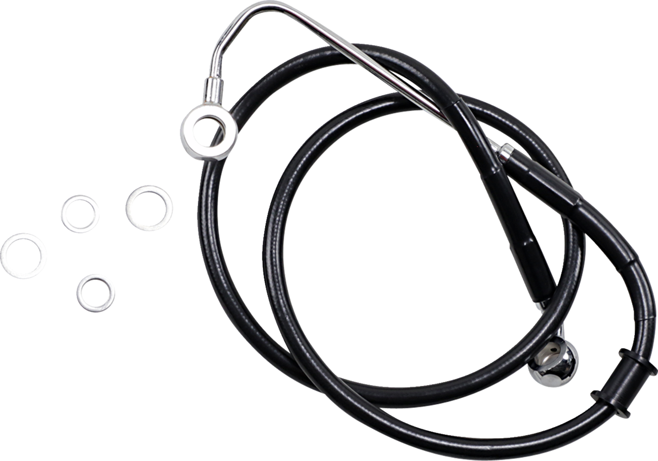 Brake Line - +4" - Black - '15-'17 Softail