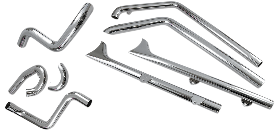 True Duals Exhaust System with Fishtail Mufflers - 30" - Softail - Image 2