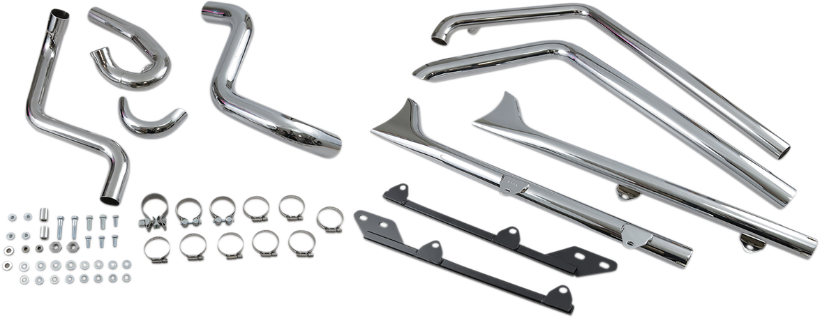 True Duals Exhaust System with Fishtail Mufflers - 30" - Softail