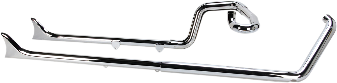 True Duals Exhaust System with Fishtail Mufflers - 36" - Softail