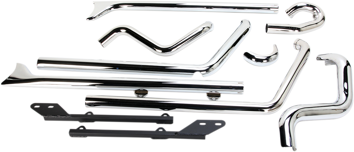 True Duals Exhaust System with Fishtail Mufflers - 36" - Softail - Image 4