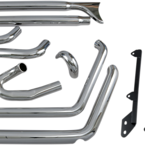 True Duals Exhaust System with Fishtail Mufflers - 33" - Softail