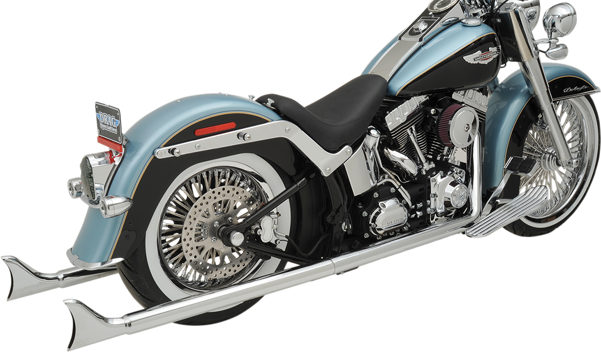 True Duals Exhaust System with Fishtail Mufflers - 36" - Softail