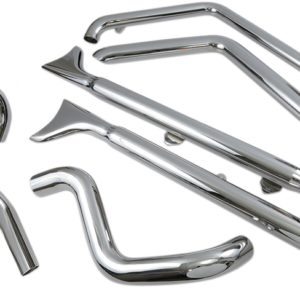 True Duals Exhaust System with Fishtail Mufflers - 33" - Softail - Baffle Included