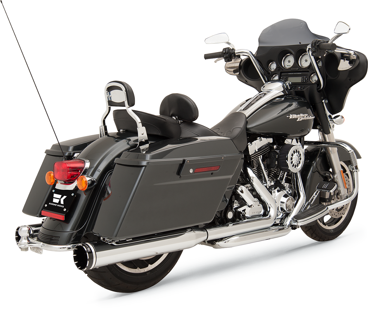 2-into-2 Dominator Exhaust System - Chrome - '09-'16 FL - With 4-1/2" Muffler - Image 2