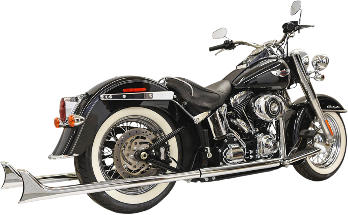 True Duals Exhaust System with Fishtail Mufflers - 39" - Softail