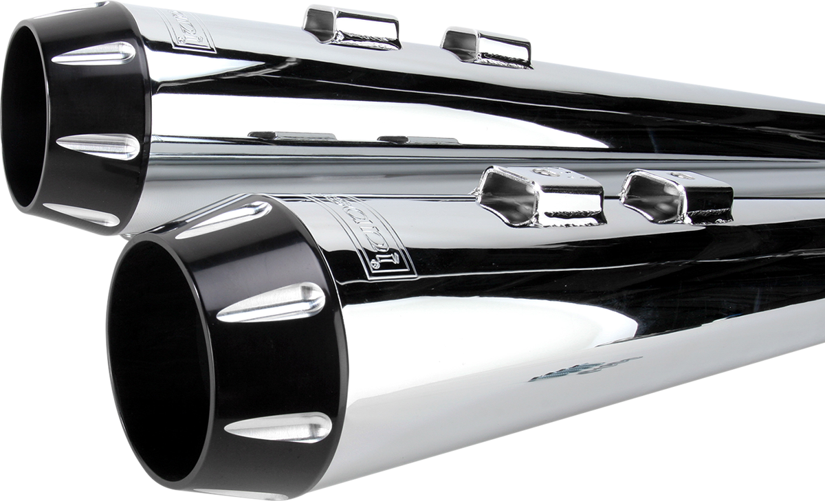 Megaphone Mufflers - Chr/Blk - Fluted - Performance Baffle - Image 2