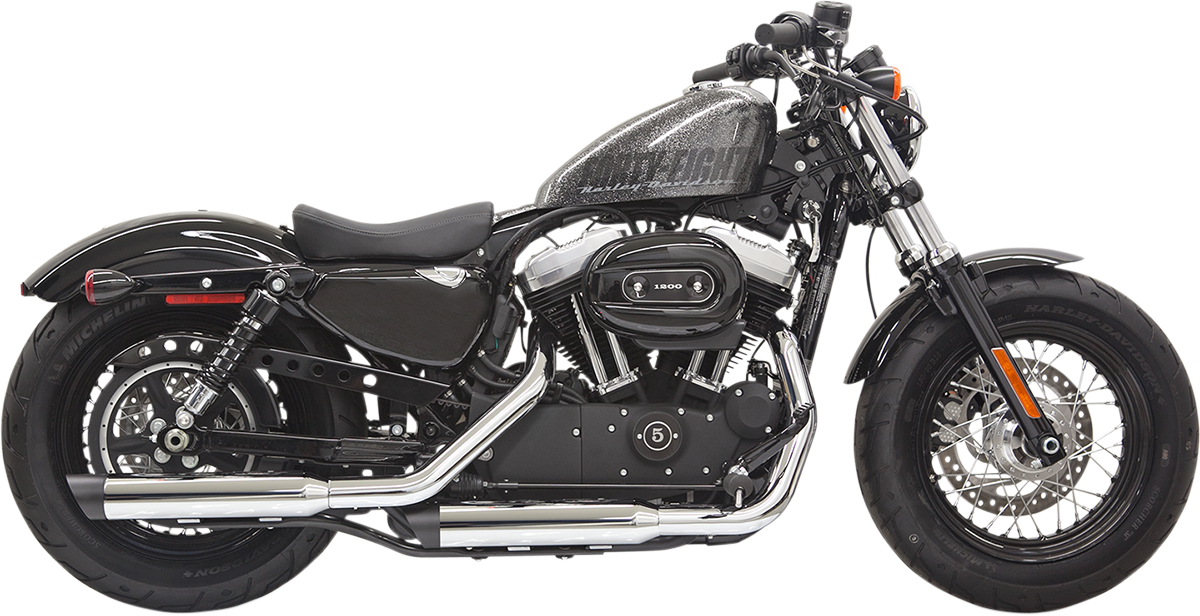 Firepower Series Slip-On Mufflers - Chrome/Black - Slash-Cut - Sportster