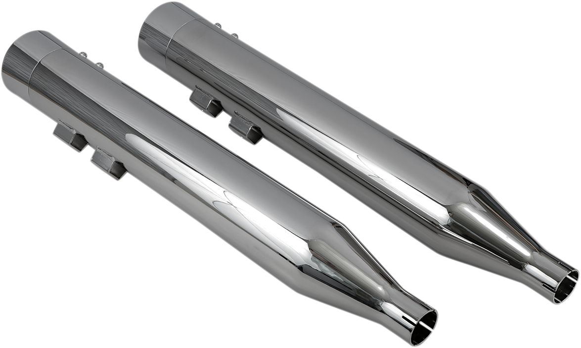 DNT Straight Can Mufflers for '95-'16 FL - Chrome - Image 2