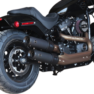 Ceramic Black Grand National Mufflers for Fat Bob