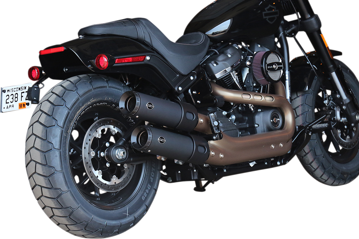 Ceramic Black Grand National Mufflers for Fat Bob