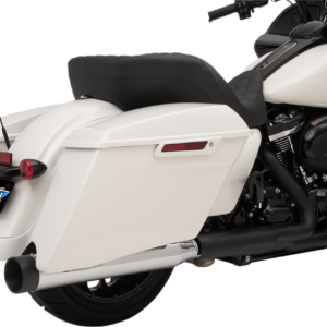 4" Slip-On Mufflers with Billet End Caps - Chrome/Black