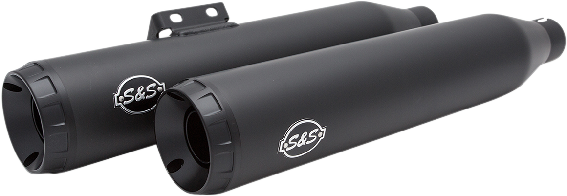 Grand National Race Mufflers for Softail - Black - Image 3
