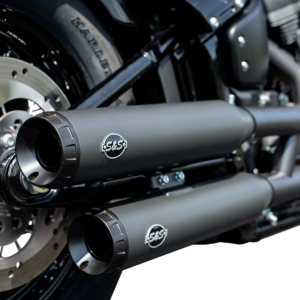 Grand National Race Mufflers for Softail - Black