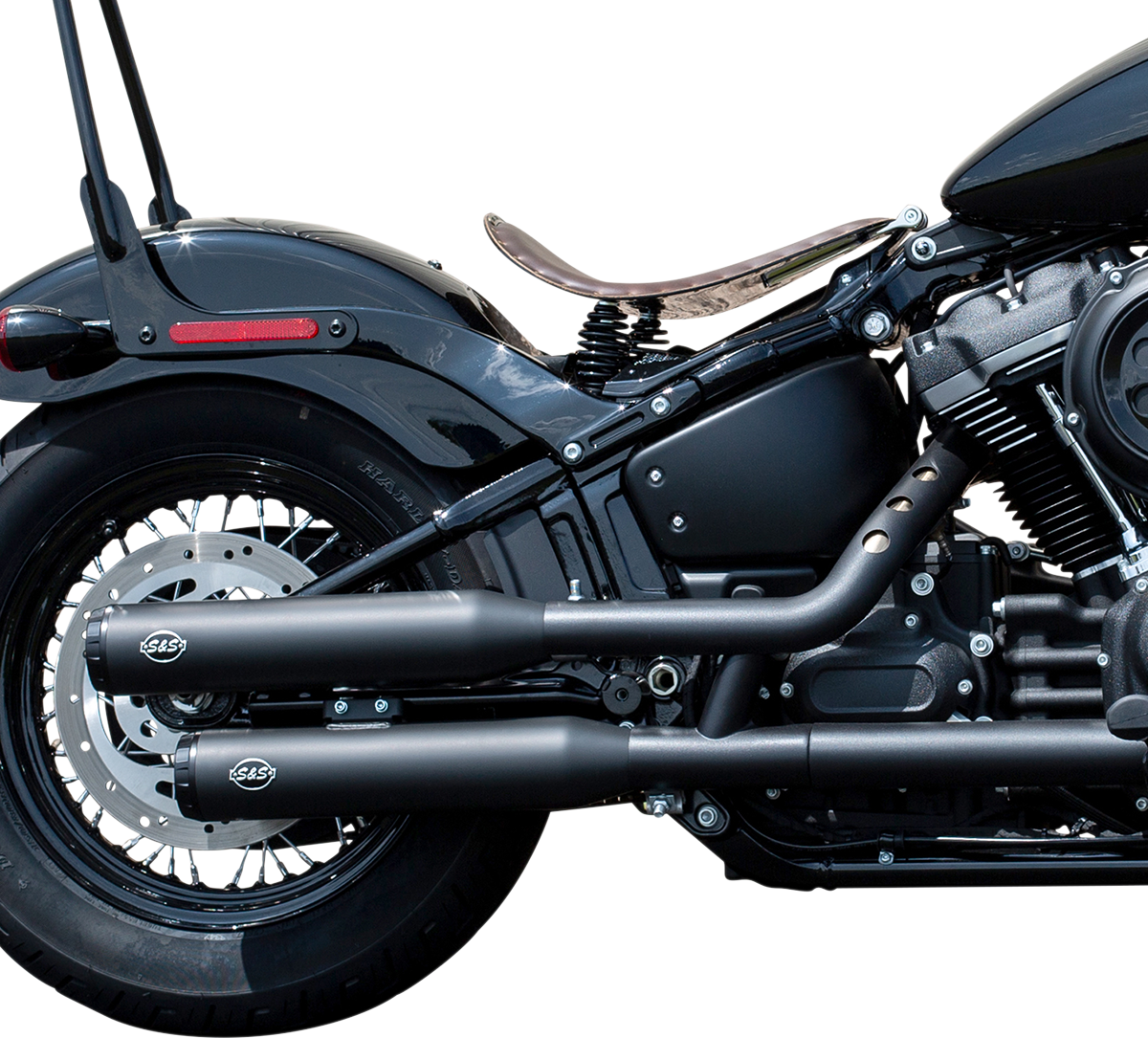Grand National Race Mufflers for Softail - Black - Image 2