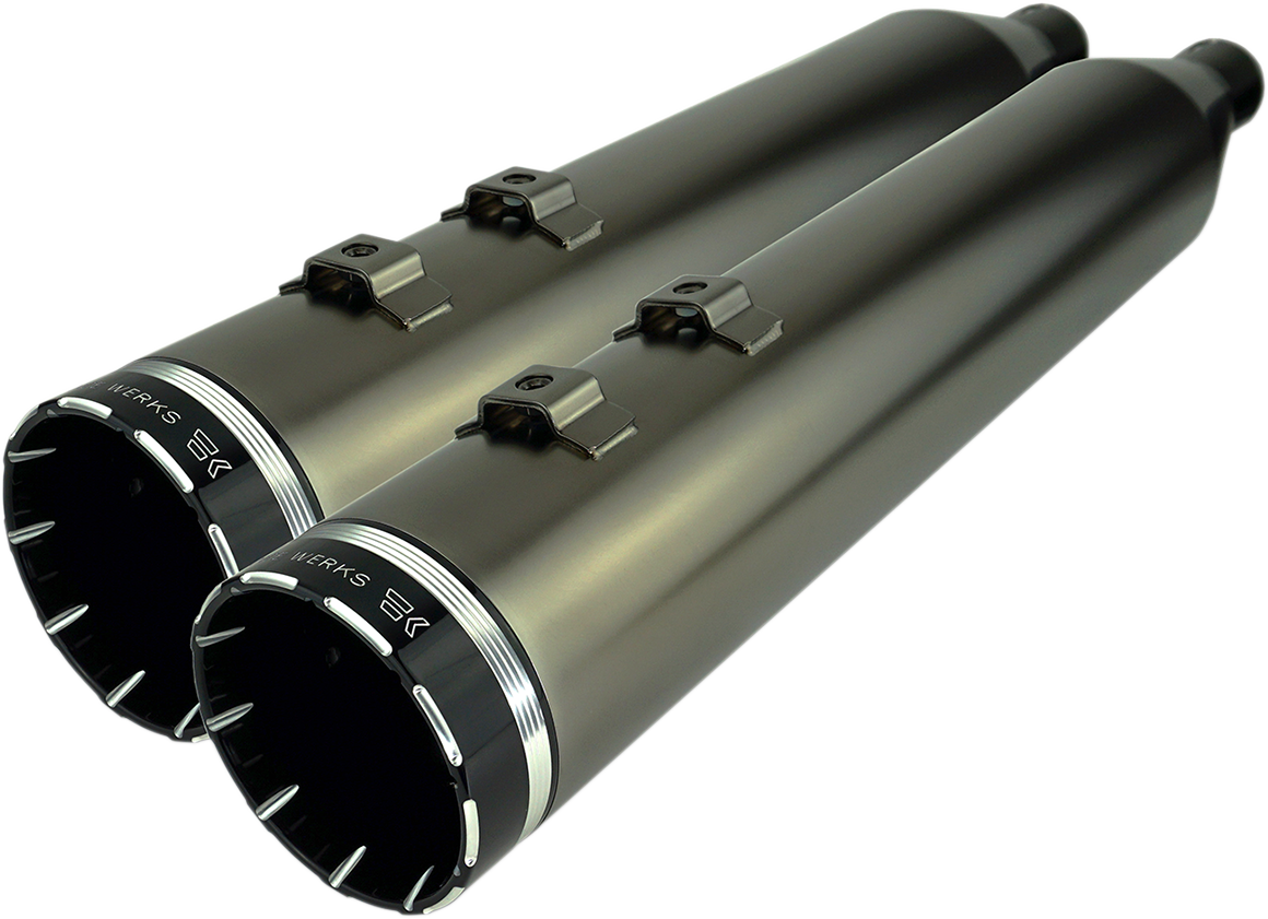 4-1/2" HP-Plus® Slip-On Mufflers - Smoked Chrome with Tracer - Touring