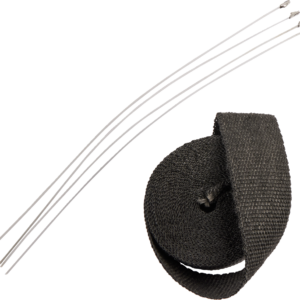 Exhaust Heat Wrap Kit with Ties - Black - 2" x 25'