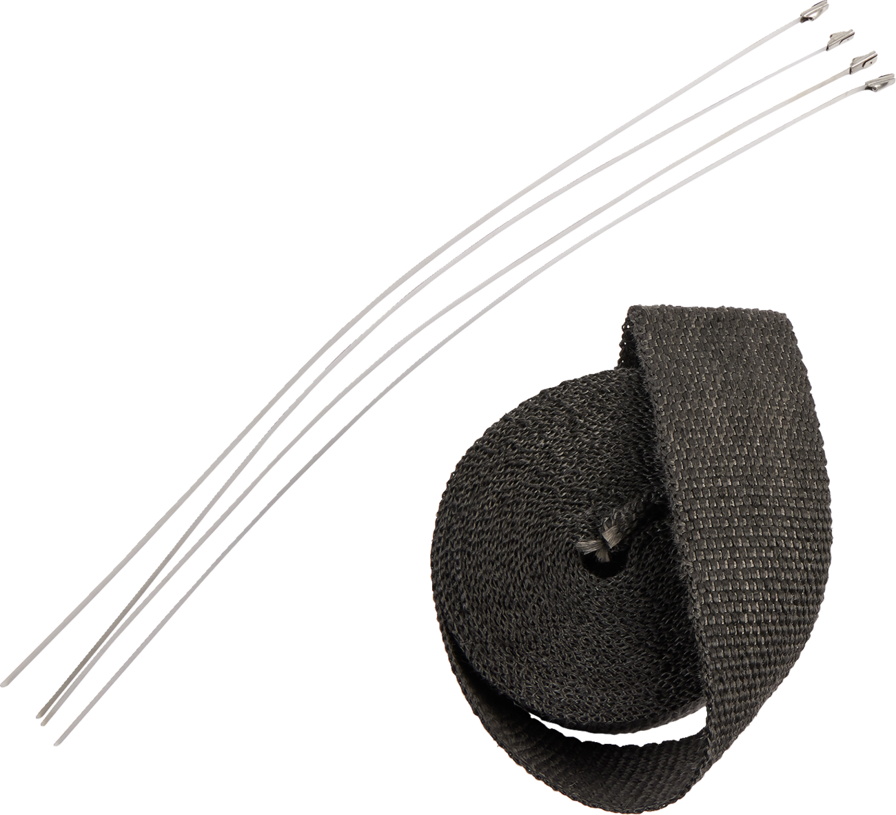 Exhaust Heat Wrap Kit with Ties - Black - 2" x 25'