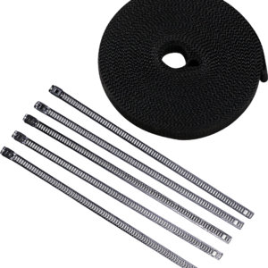 Lava Rock Exhaust Wrap Kit - Metallic Black - 1" x 50'