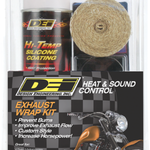 Exhaust Wrap Kit - Tan Wrap w/ White HT Silicone™ Coating