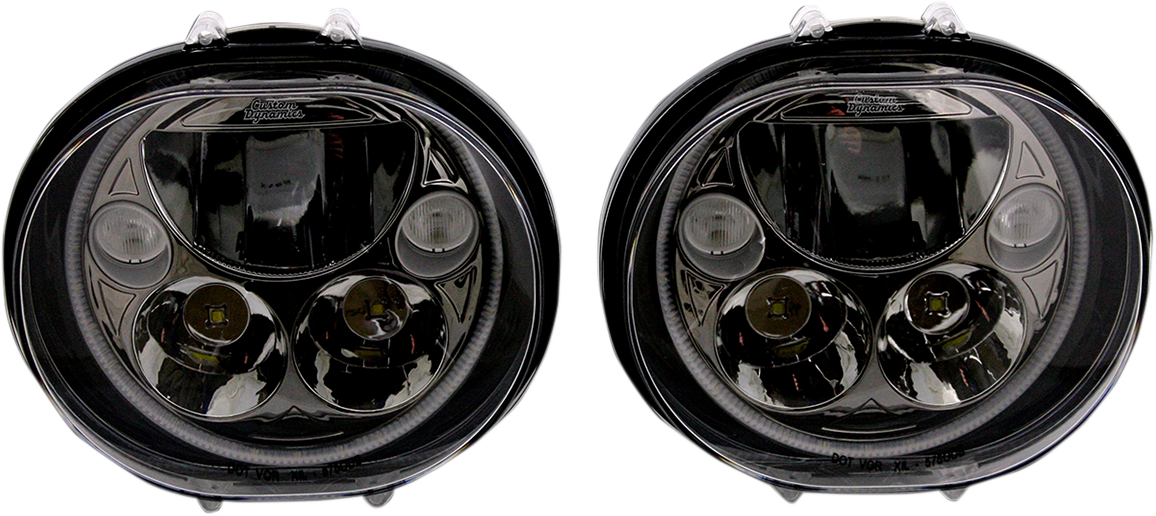 LED Headlight - 5-3/4" - Black - Pair