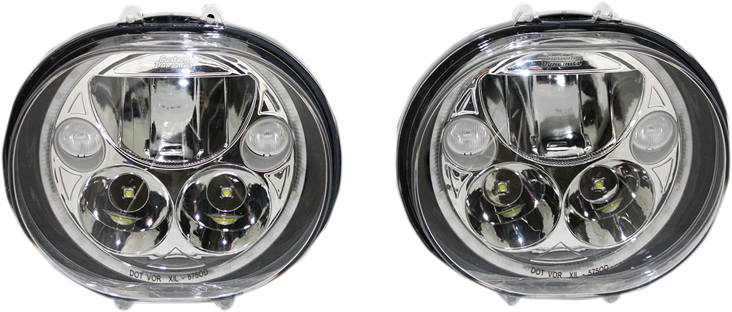 LED Headlight - 5-3/4" - Chrome - Pair