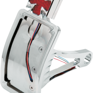 Side Mount Taillight/License Plate Mount - Curved Vertical - Maltese Cross