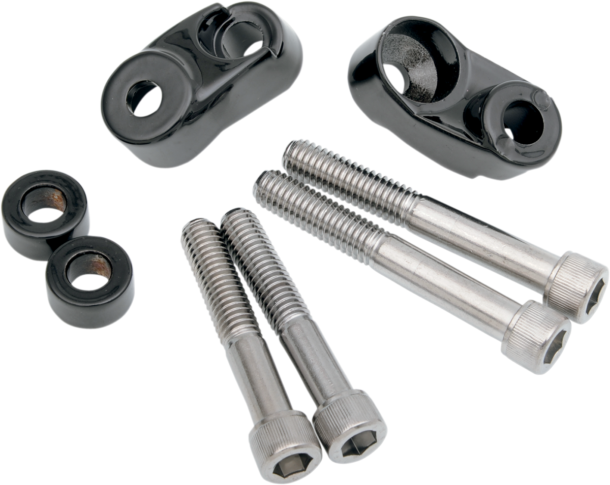 Turn Signal Mount Kit - 39/49 mm - Black