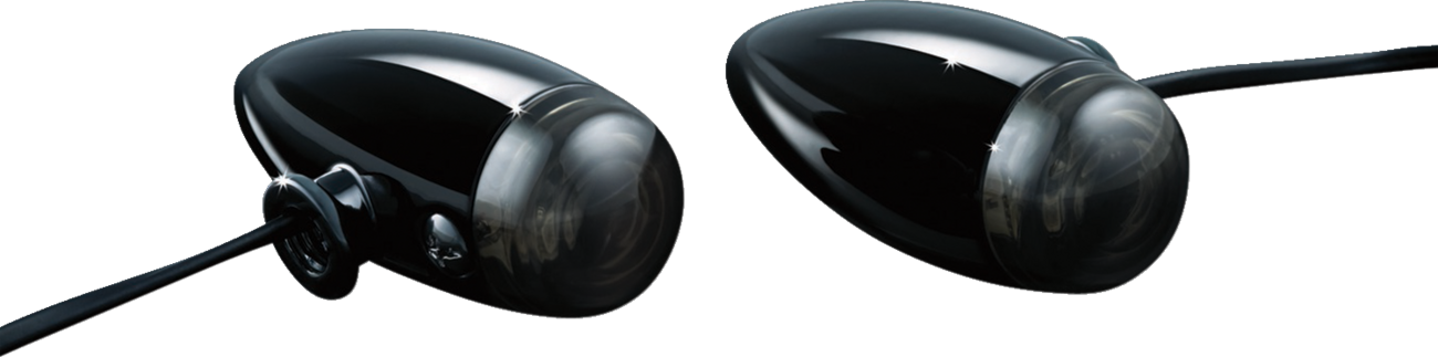 Mini LED Bullet Lights - Amber/Smoke Lens - Black - Image 2