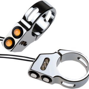 Rat Eye LED Turn Signals - 49 mm - Chrome