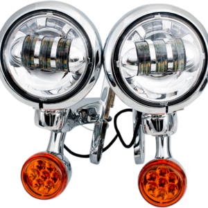 LED Turn/Run Lights - 4-1/2" - Chrome/Chrome