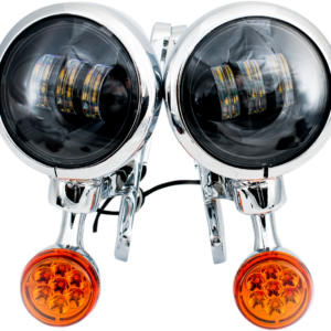LED Turn/Run Lights - 4-1/2" - Chrome/Black