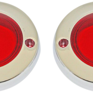 ProBEAM® Flat Bezel Turn Signal Adapters - Chrome/Red