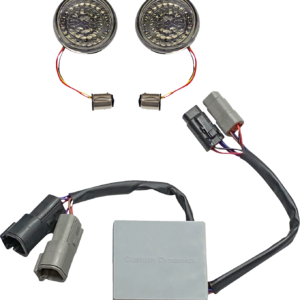 Solid Amber Turn, Red Run/Brake w/ Brake Strobe for Softail