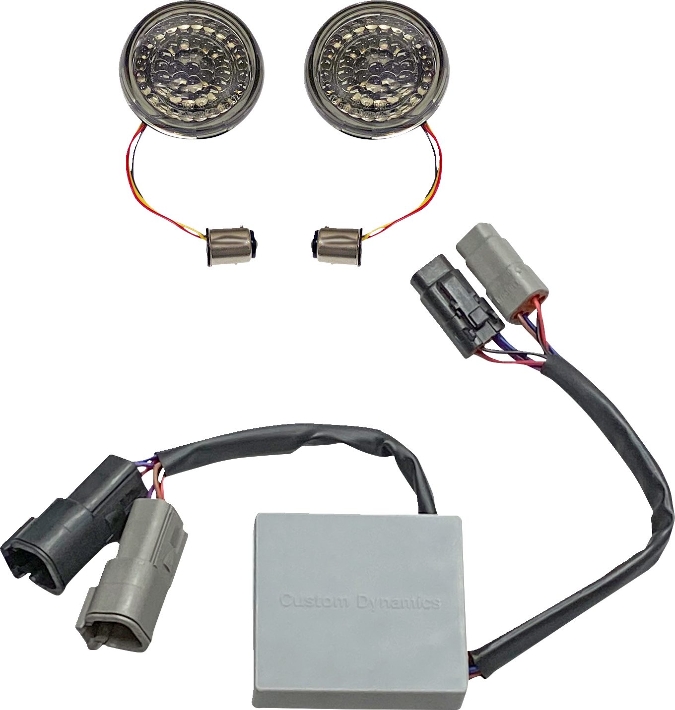 Solid Amber Turn, Red Run/Brake w/ Brake Strobe for Softail