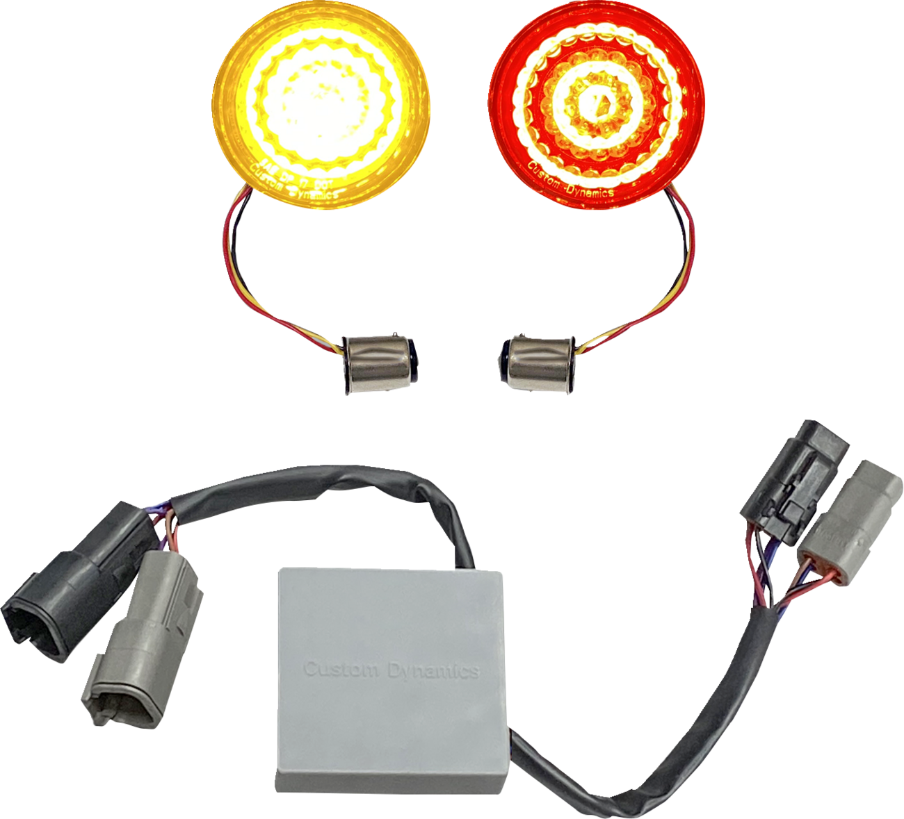 Solid Amber Turn, Red Run/Brake w/ Brake Strobe for Softail - Image 2
