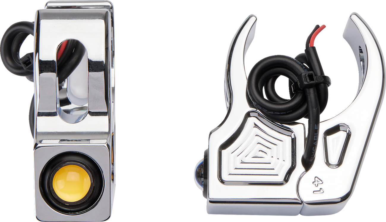 Turn Signal - 41 mm - Amber - Chrome